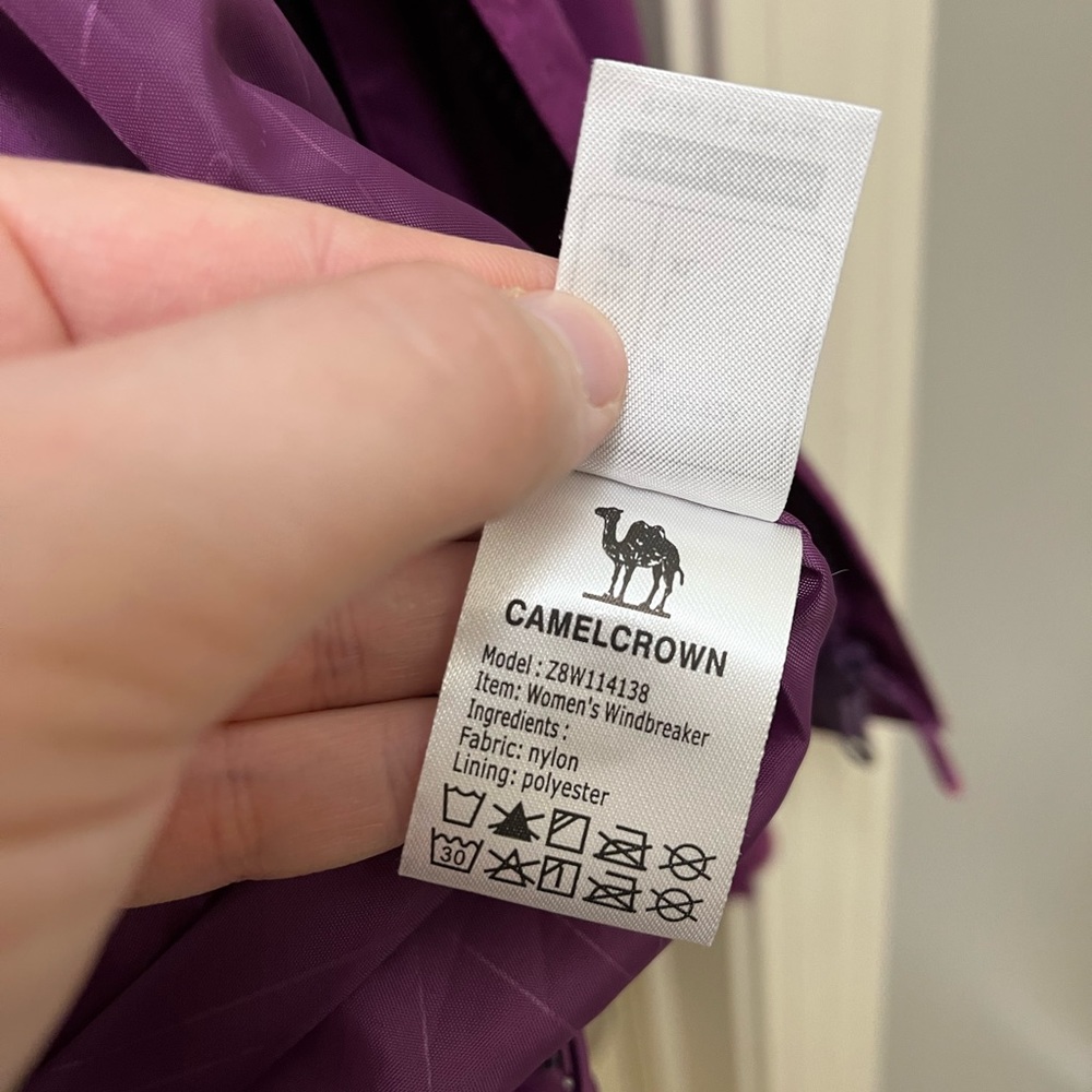 Camel Crown Purple Hooded Rain Jacket - Picture 10 of 13